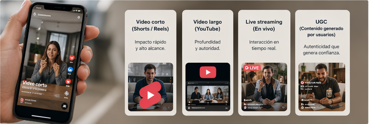 Tipos de contenido audiovisual y formatos usados por las marcas